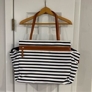 DSW Striped Overnight Bag